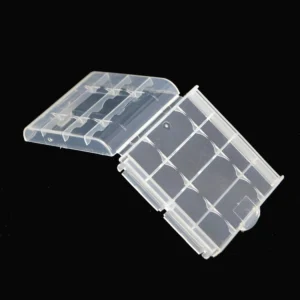 4 Cell AA Battery Case Plastic Clear Storage Box for 1.5V Battery Organization