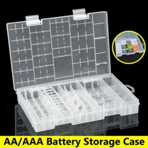 Clear Hard Plastic AA/AAA C D 9V Cell Battery Storage Case/Organizer/Holder Box